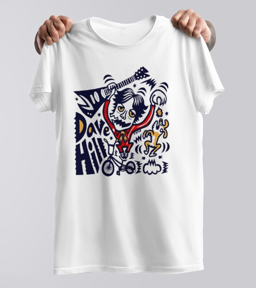 Dave Hill Luci P-Yellow Peelander-Z Guitar Bicycle Art T-Shirt