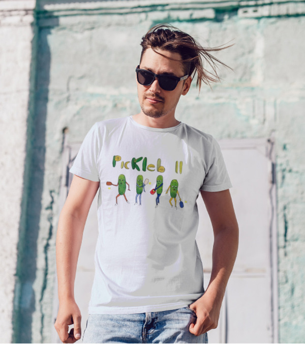 Dave Portnoy Pickleball Pickle Characters Playing Tennis T-Shirt