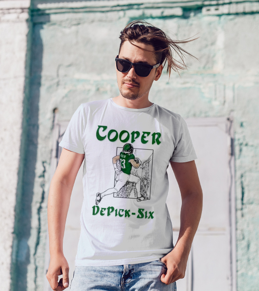 Cooper DePick-Six Cooper Philadelphia Eagles Football Player Illustration T-Shirt