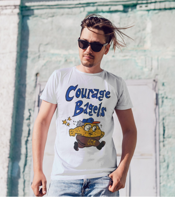 Courage Bagels OJM Character With New York Mets Cap T-Shirt