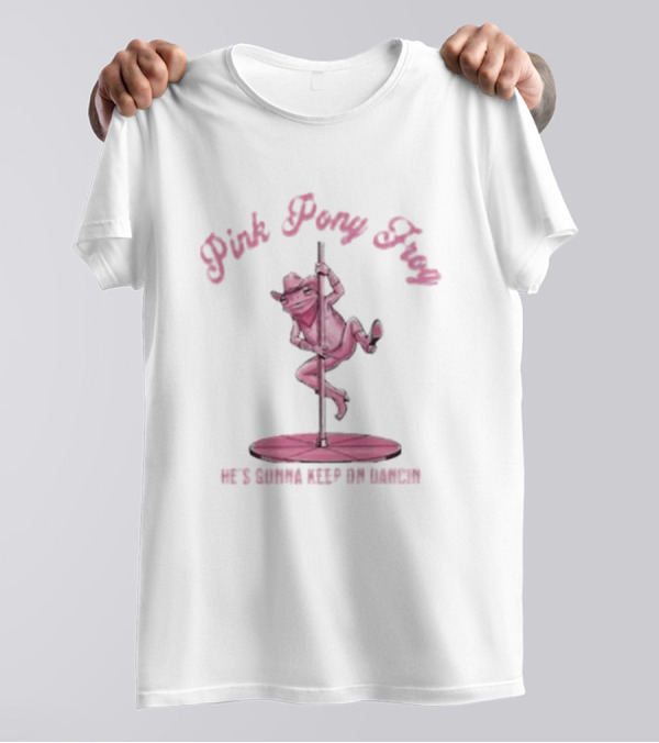 Pink Pony Frog He's Gonna Keep On Dancin' Cowboy Theme T-Shirt