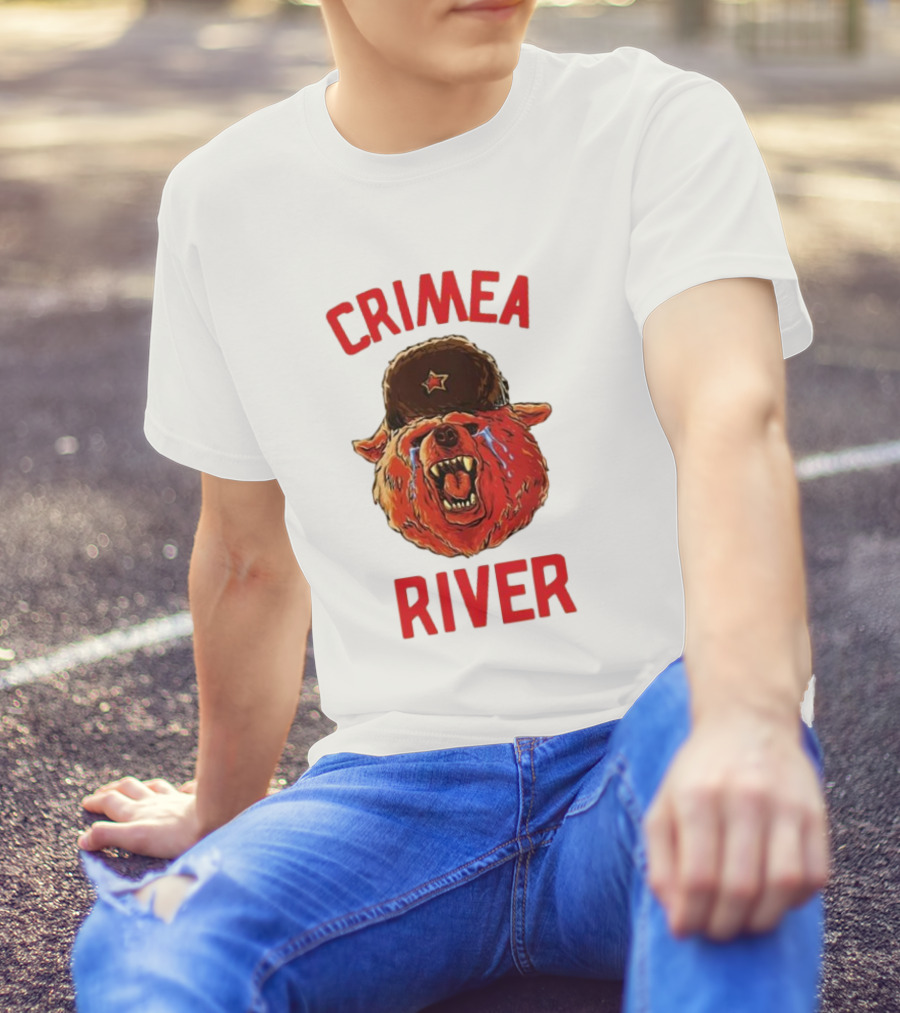 Crimea River Bear In Soviet Hat Crying Russia T-Shirt