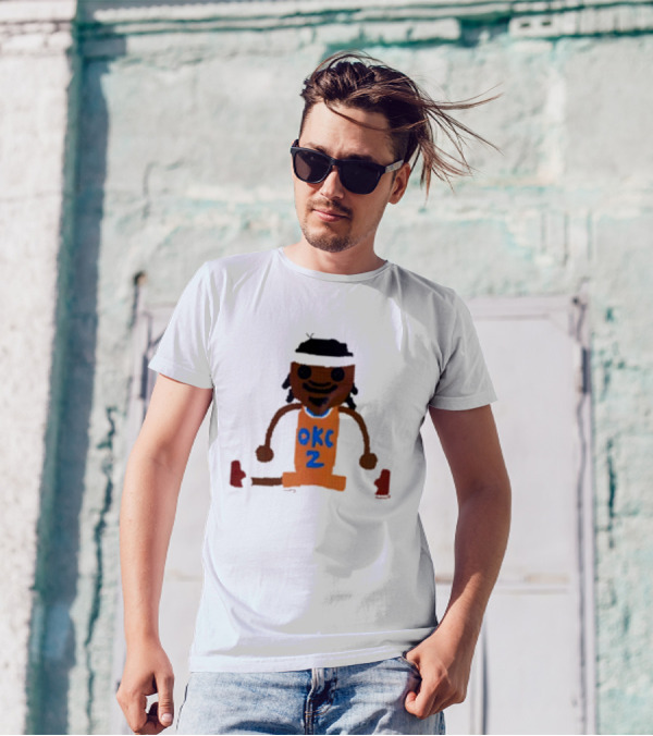 Oklahoma City Thunder Shai Gilgeous-Alexander Crochet Style OKC 2 T-Shirt