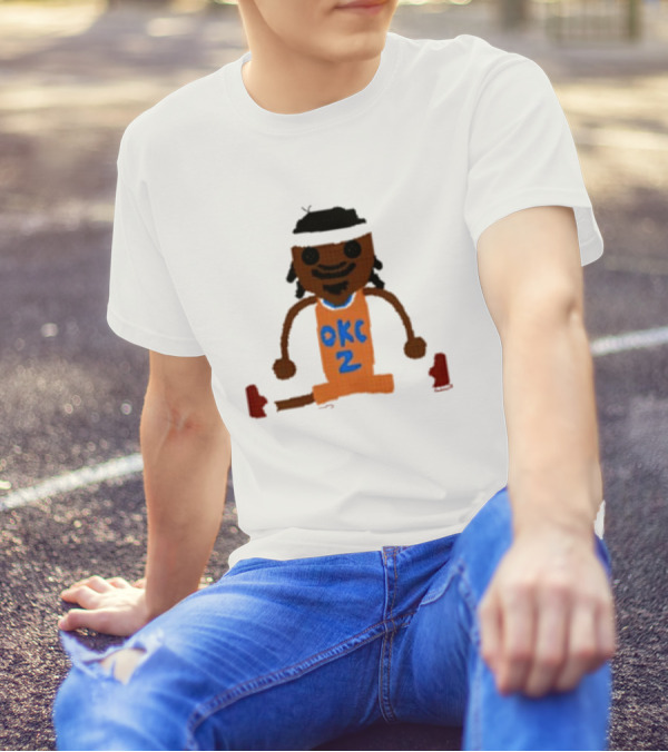 Oklahoma City Thunder Shai Gilgeous-Alexander Crochet Style OKC 2 T-Shirt