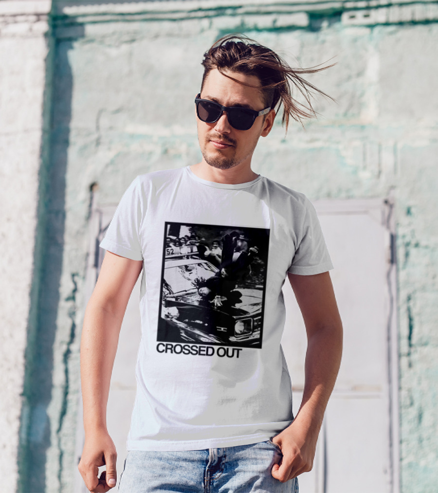 Crossed Out Never Forget Protest Scene Vintage Photography T-Shirt