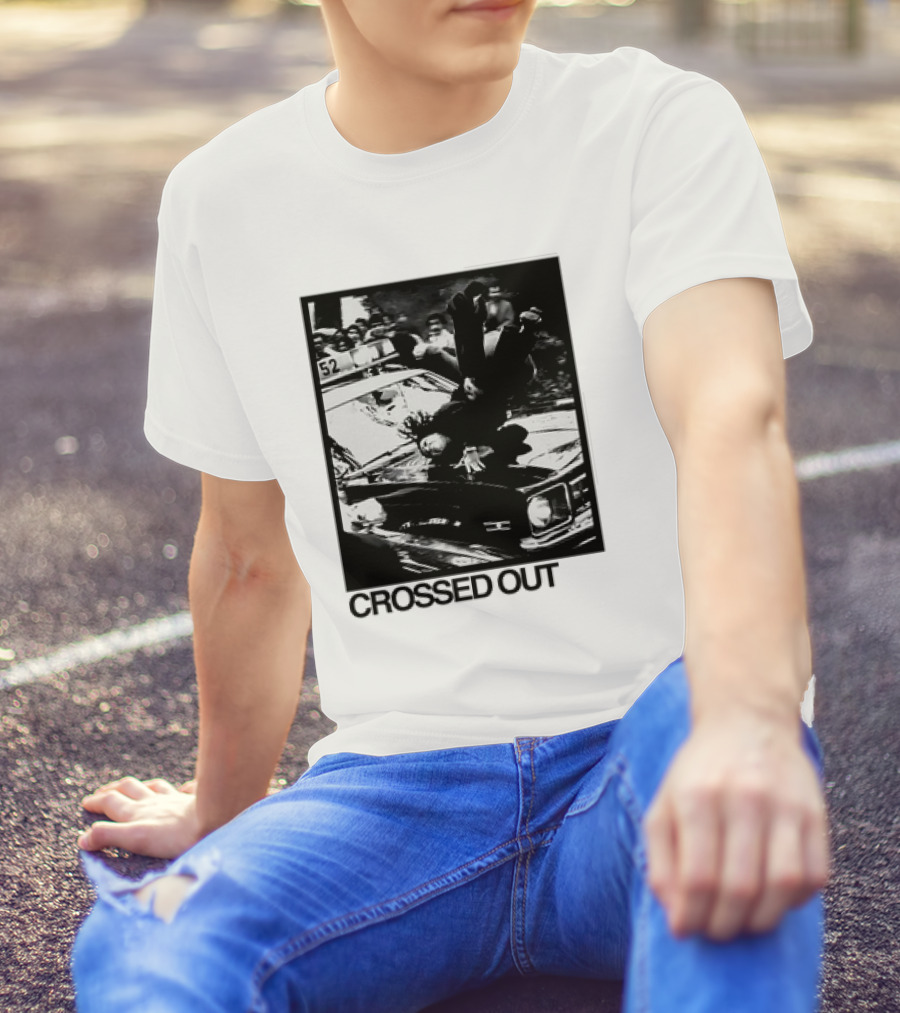 Crossed Out Never Forget Protest Scene Vintage Photography T-Shirt