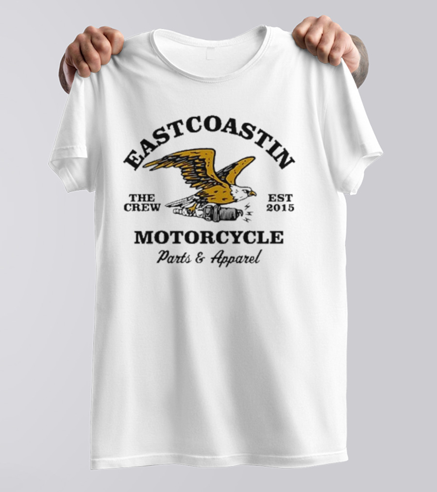Eastcoastin’ Motorcycle Free Bird Golden Eagle Wings And Ride Free T-Shirt