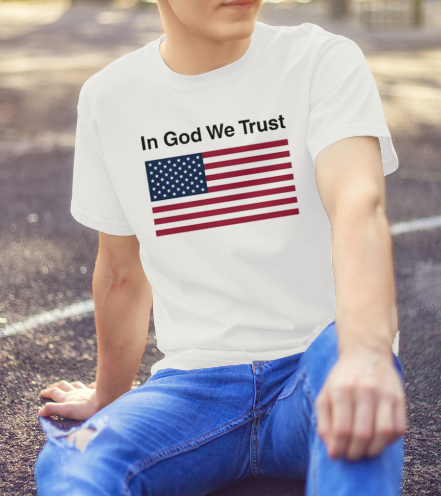 Eric Adams In God We Trust American Flag Pattern T-Shirt