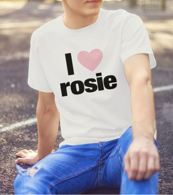 I Love Rosie Pink Heart Evan Mock T-Shirt