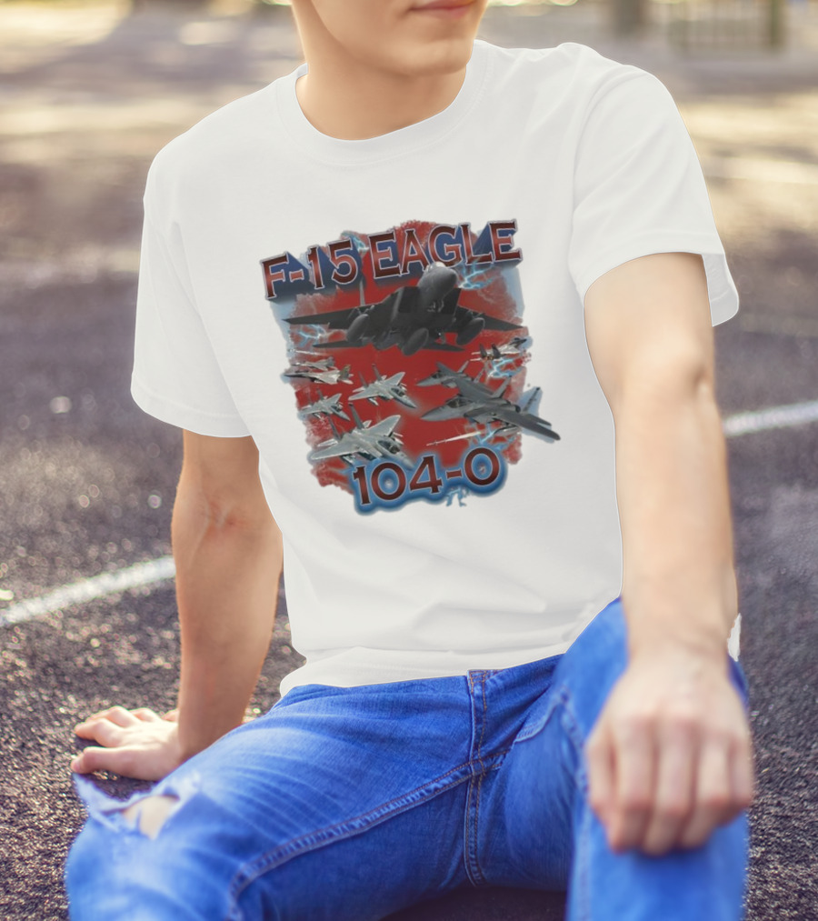 F-15 Eagle 104-0 Fighter Jet Lightning Squadron T-Shirt
