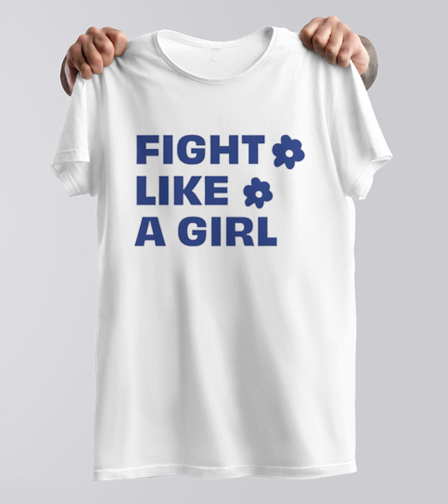 FIGHT LIKE A GIRL WITH FLOWER SYMBOLS T-Shirt