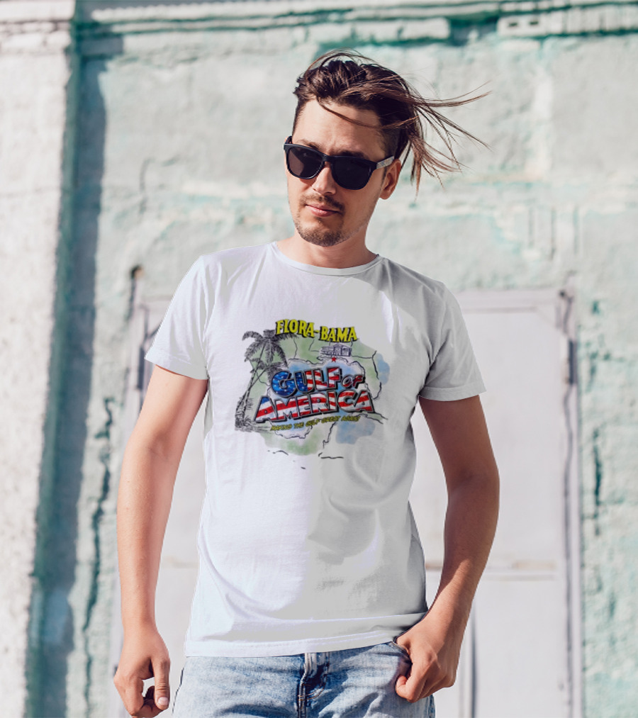 Flora-Bama Gulf Of America Making The Gulf Great Again 2025 Map Palms And House T-Shirt