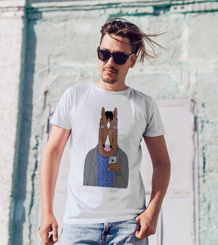Bojack Horseman Horse Head Selfie Smartphone Humor T-Shirt