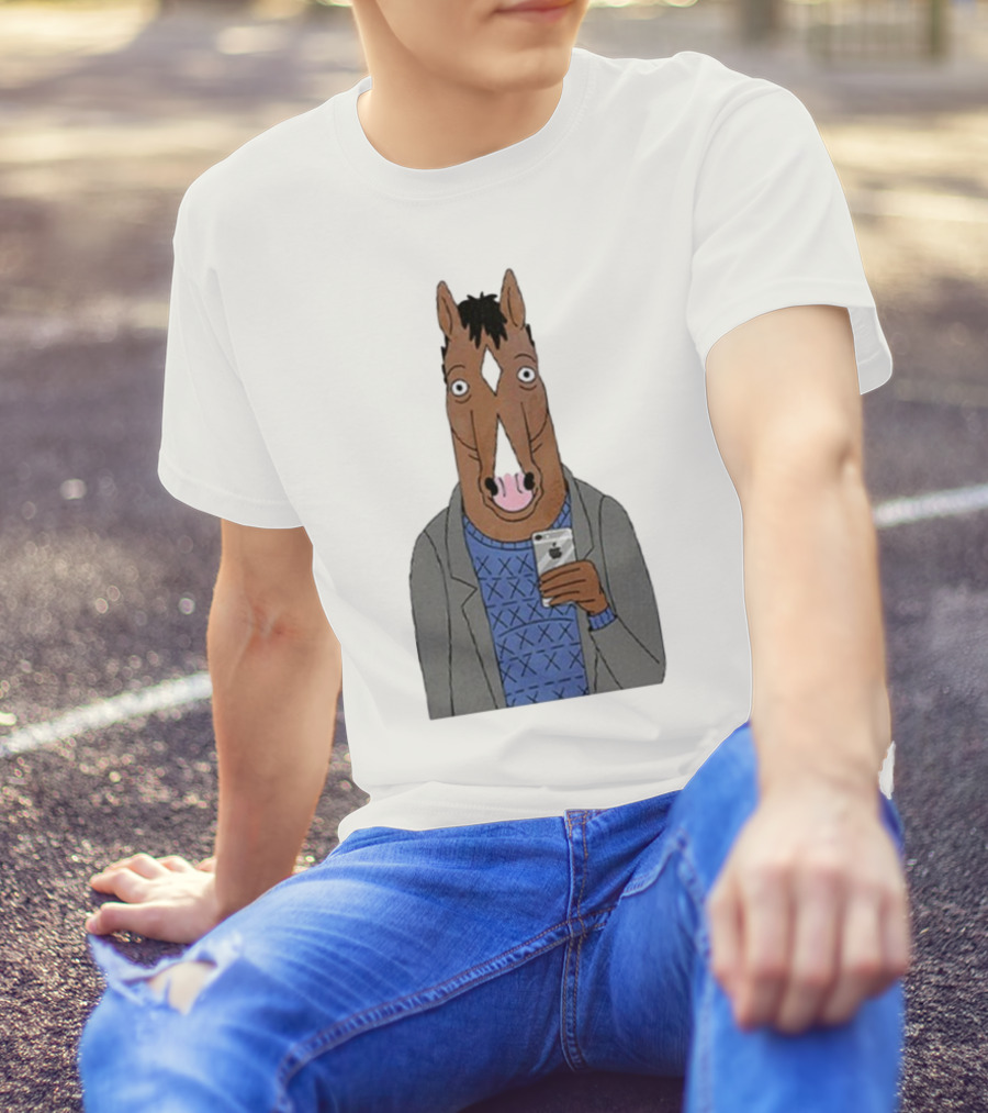 Bojack Horseman Horse Head Selfie Smartphone Humor T-Shirt
