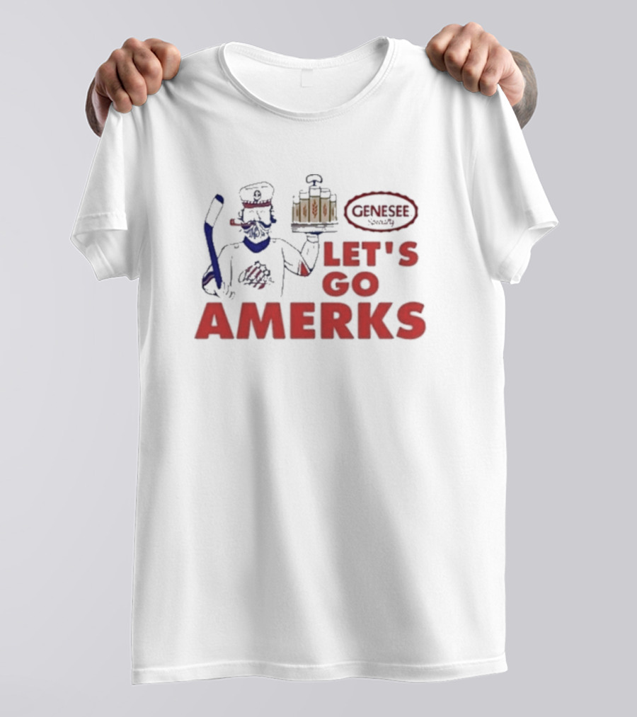 Genesee Beer Let's Go Amerks Hockey Theme T-Shirt