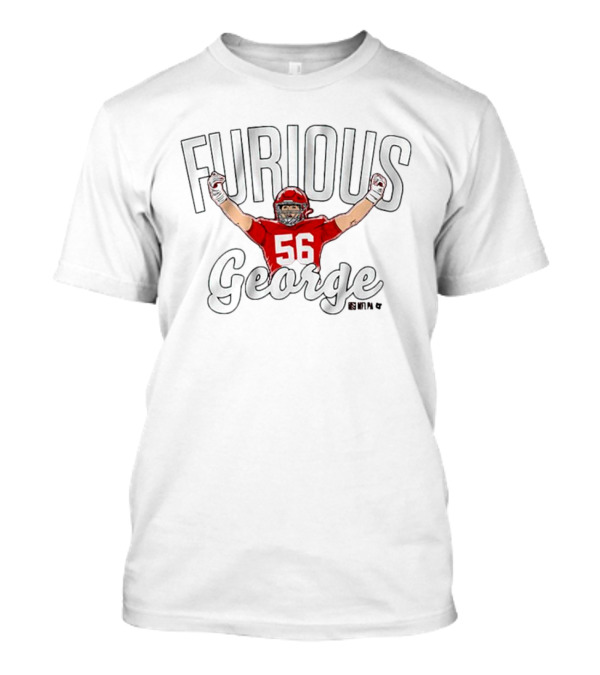 Furious George 56 Kansas City Chiefs NFL George Karlaftis T-Shirt