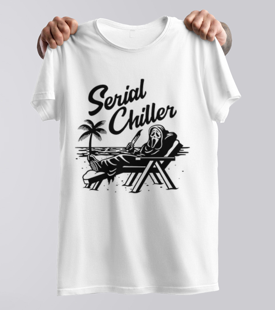 Ghost Face Serial Chiller Retro 80s Horror Theme T-Shirt