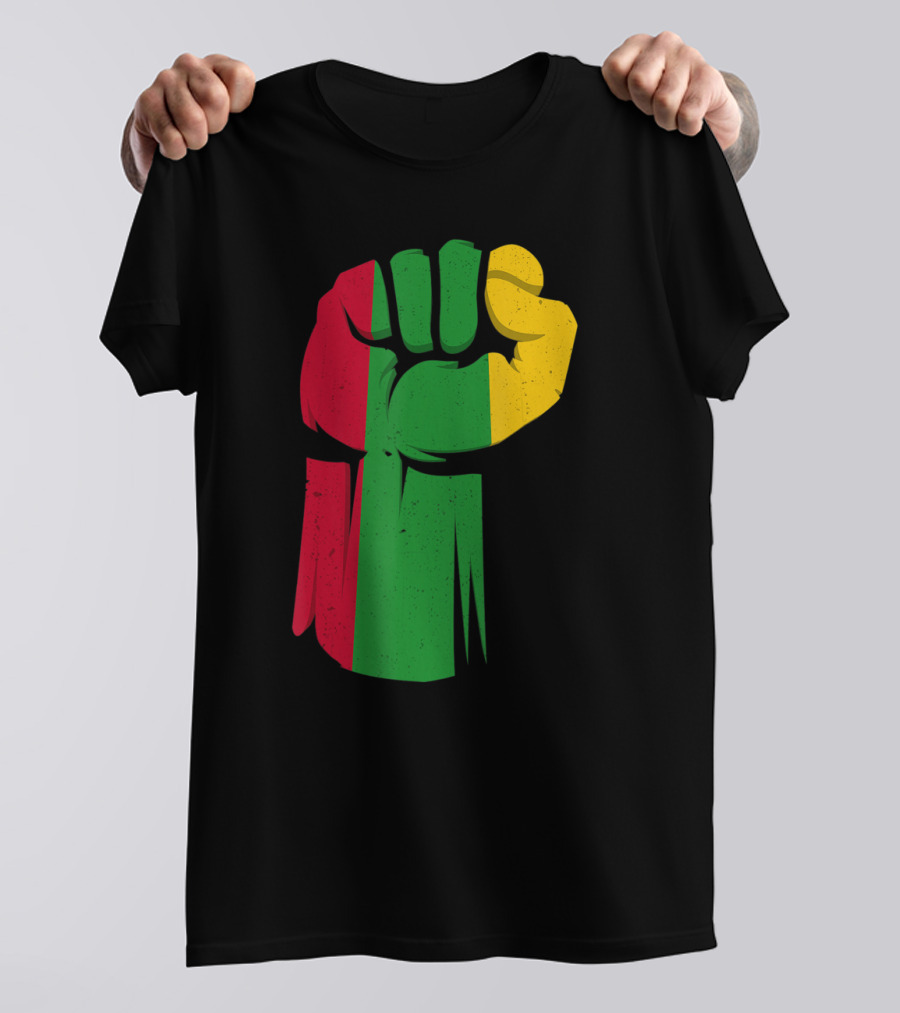 Black Fist African American Pride Black History Month Rasta Colors Fist T-Shirt
