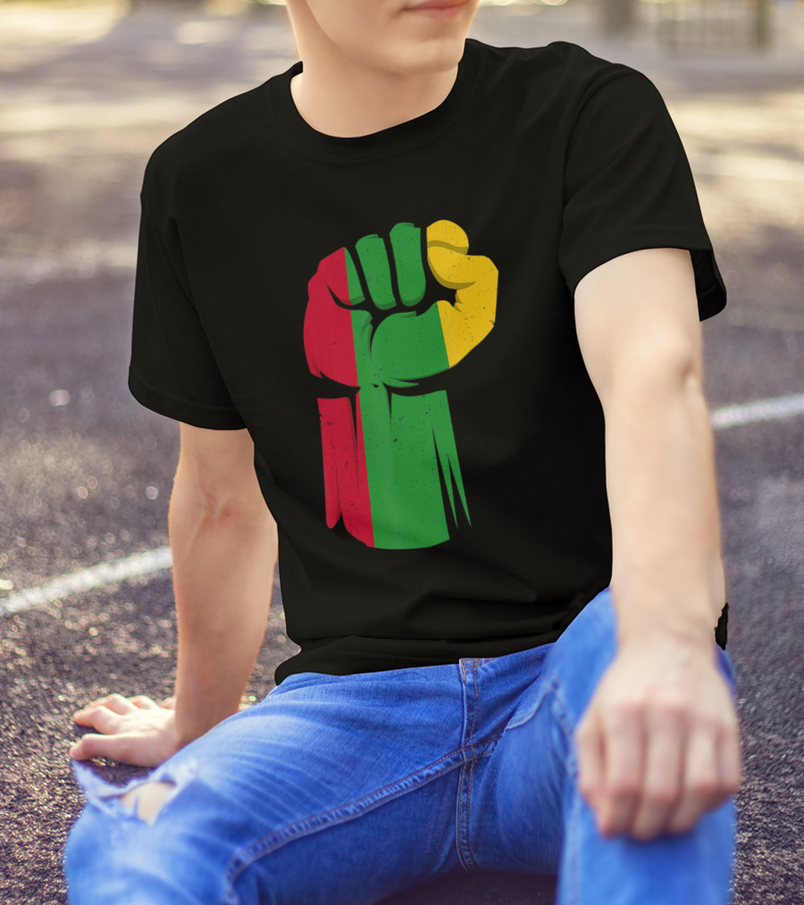 Black Fist African American Pride Black History Month Rasta Colors Fist T-Shirt