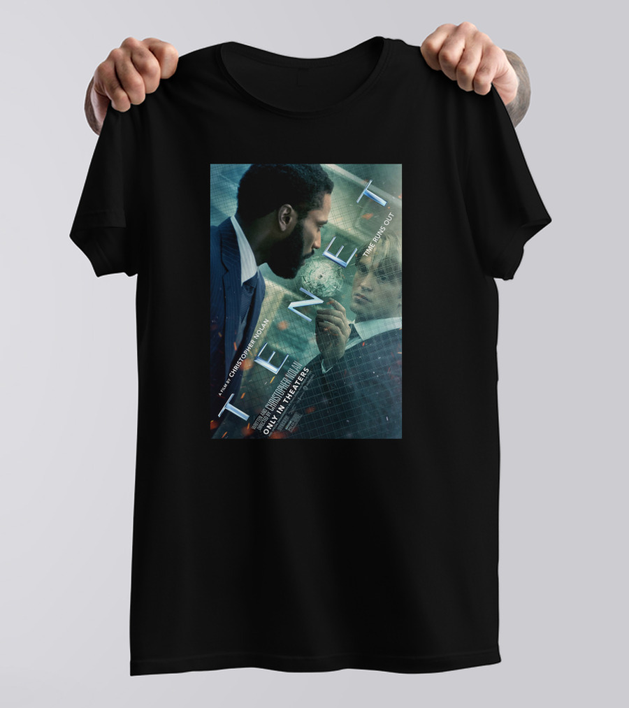 Christopher Nolan Tenet New Film Only In Theaters Time Runs Out T-Shirt