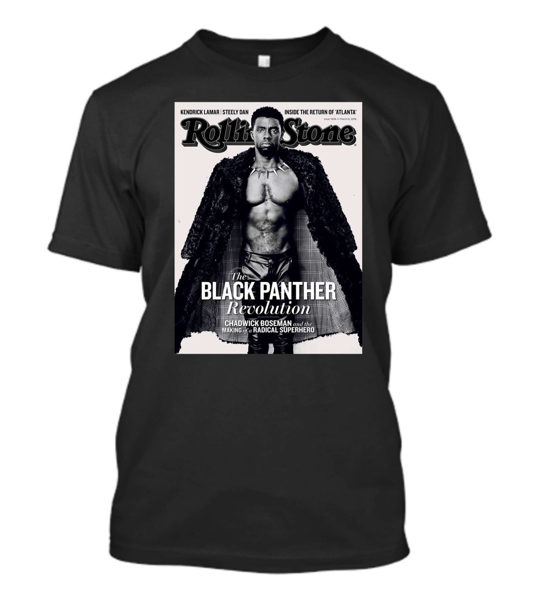 Rolling Stone Black Panther Revolution Chadwick Boseman Radical Superhero T-Shirt