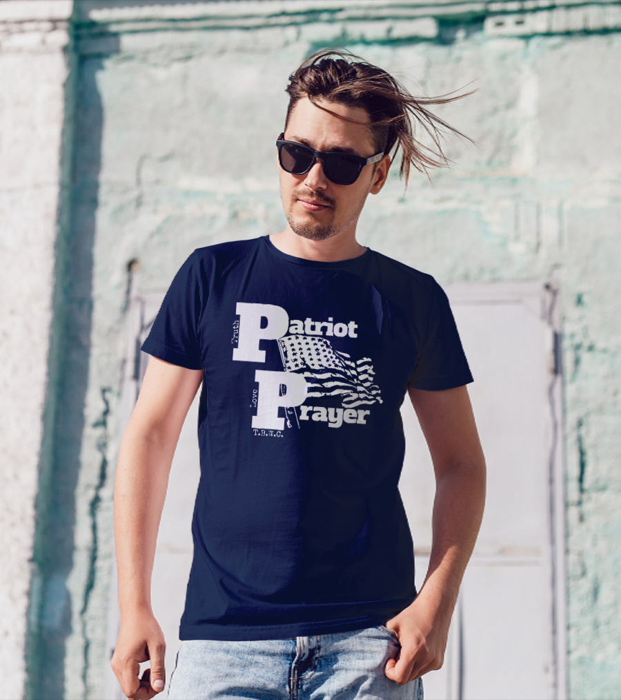Truth Love Patriot Prayer T.B.W.C. American Flag T-Shirt