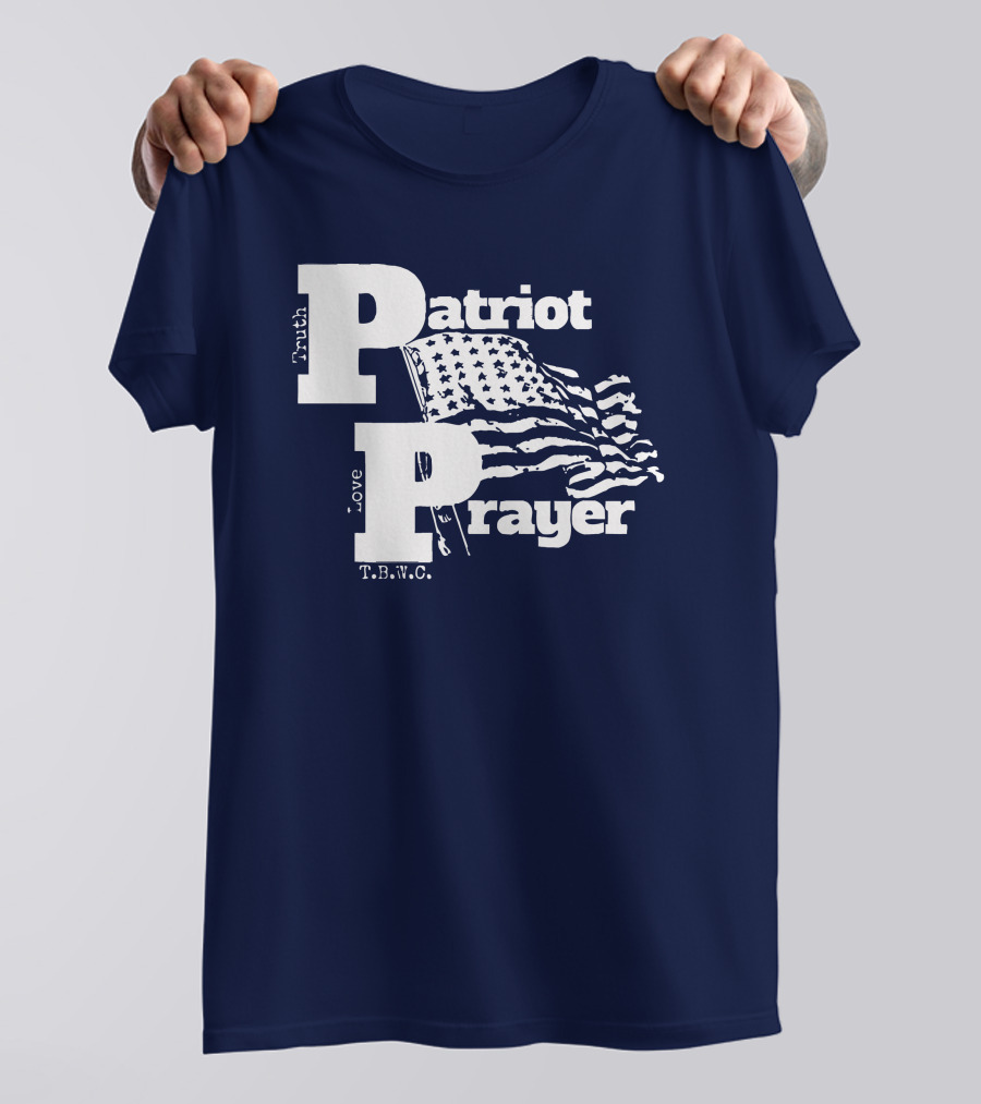 Truth Love Patriot Prayer T.B.W.C. American Flag T-Shirt