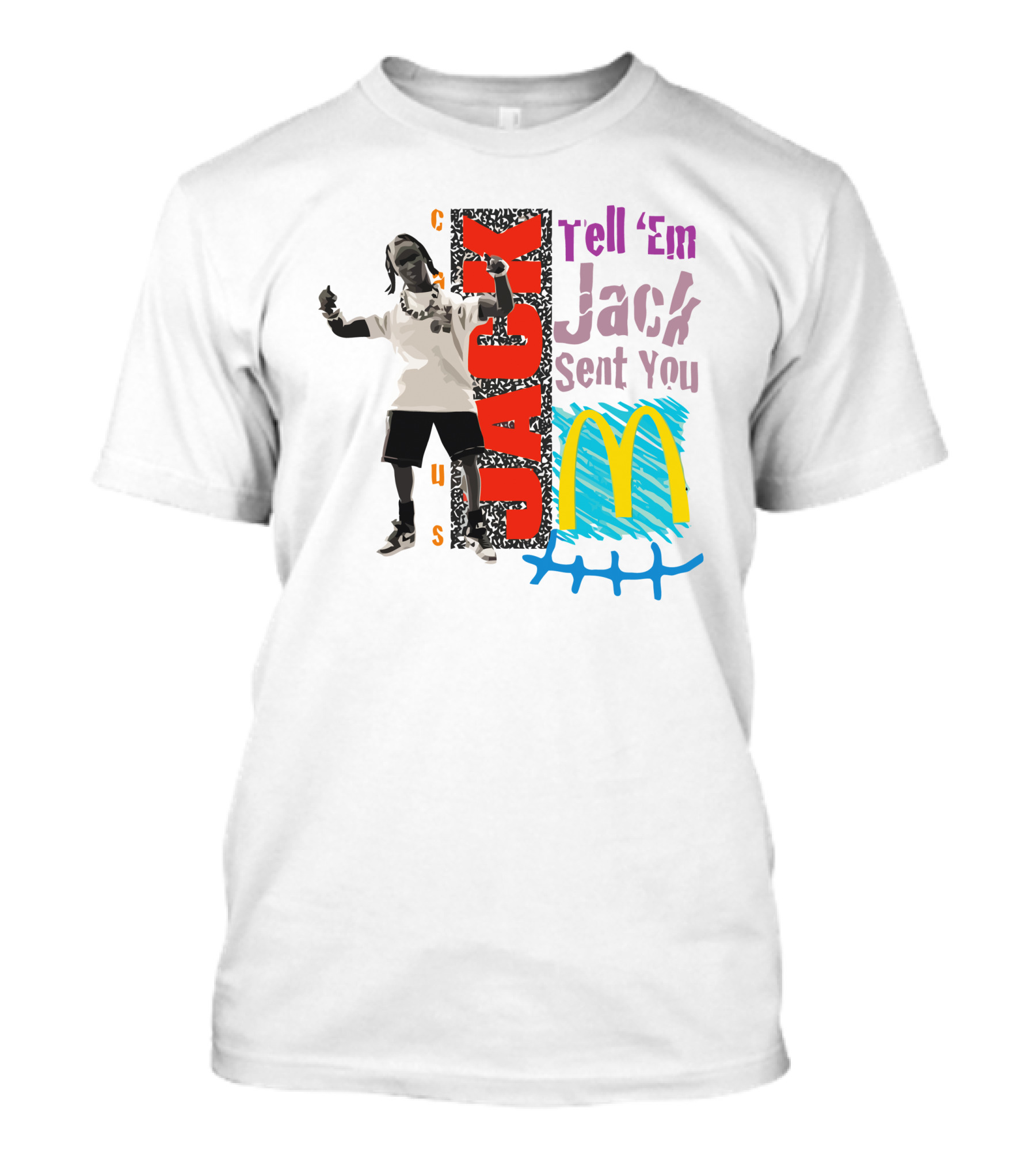 Cactus Jack Tell 'Em Jack Sent You McDonald's Smile T-Shirt
