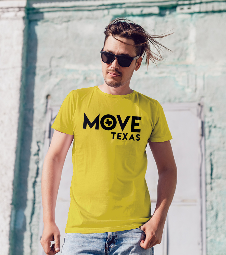 MOVE Texas Voter Engagement Logo Yellow Background T-Shirt