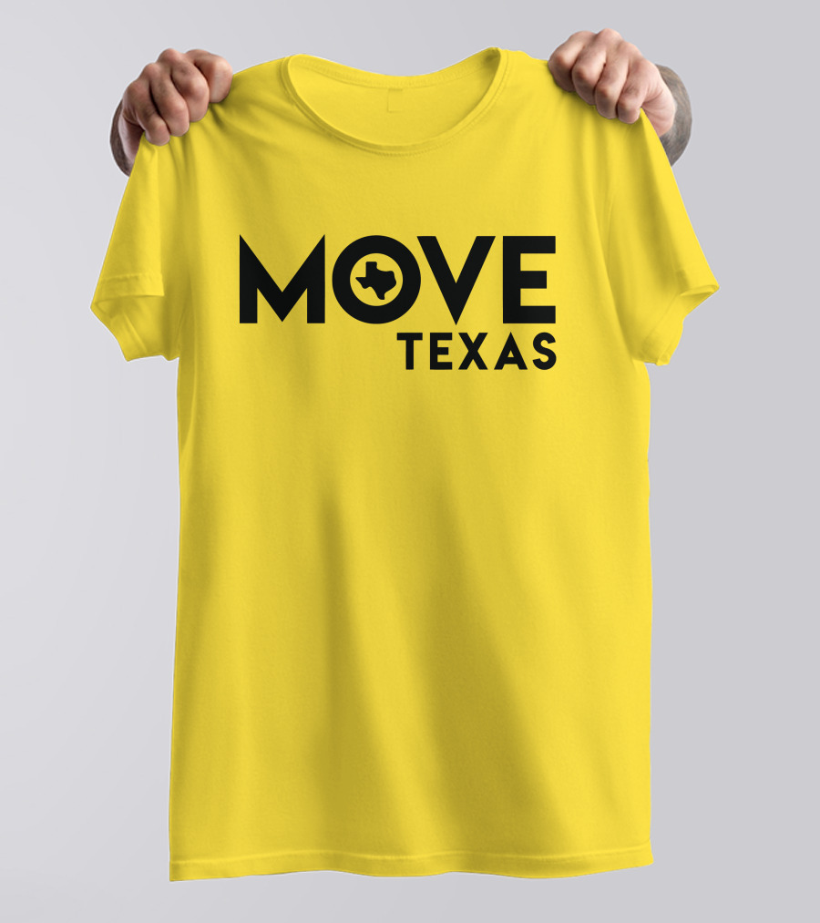 MOVE Texas Voter Engagement Logo Yellow Background T-Shirt