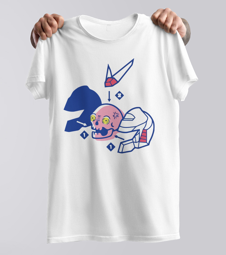 Pewdiepie Mecha Anatomy Skull Robot Disassembled T-Shirt