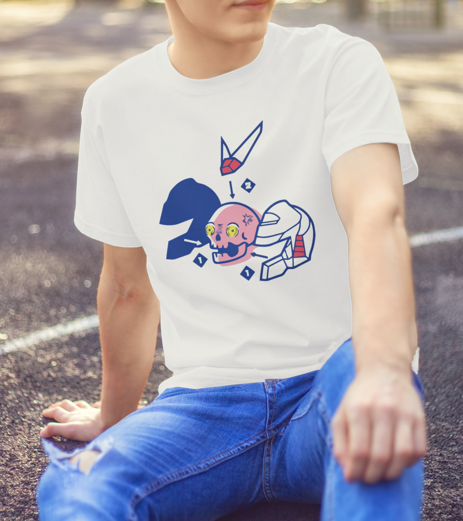 Pewdiepie Mecha Anatomy Skull Robot Disassembled T-Shirt