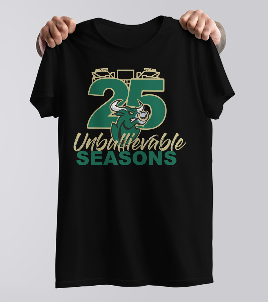 25 Unbullievable Seasons Bulls Stadium T-Shirt