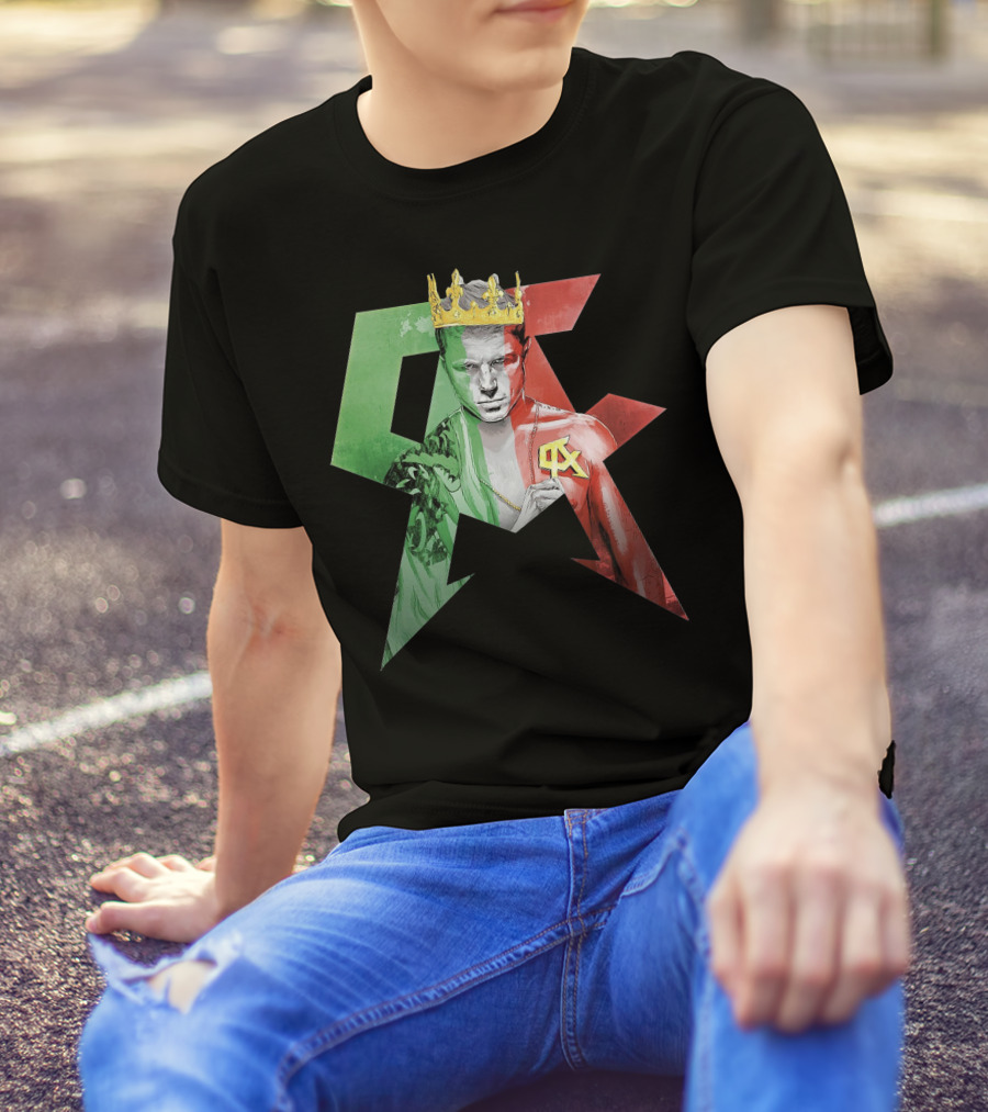 Canelo Champion King In Mexican Flag Colors With Crown And CA T-Shirt