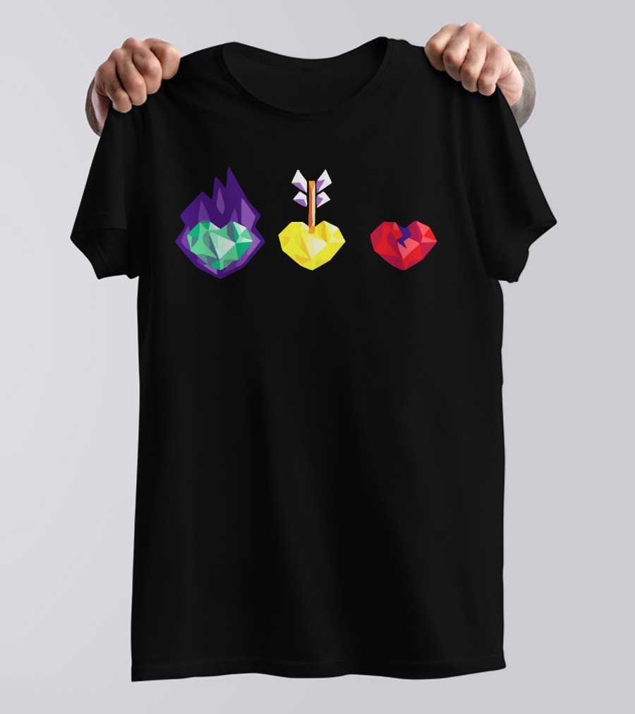 Grian 3 Lives Geometric Hearts With Flame Arrow And Broken T-Shirt