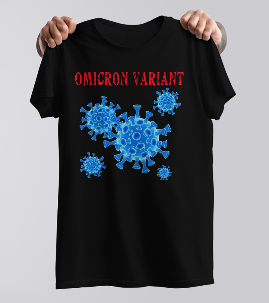 Omicron Variant Virus Graphic Blue Molecular Structure T-Shirt