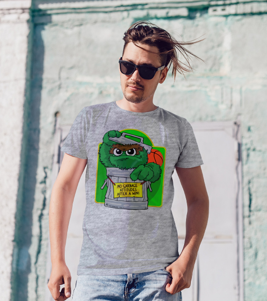 No Garbage Attitudes After A Win Eric Musselman Inspired Furry Trash Can Creature T-Shirt