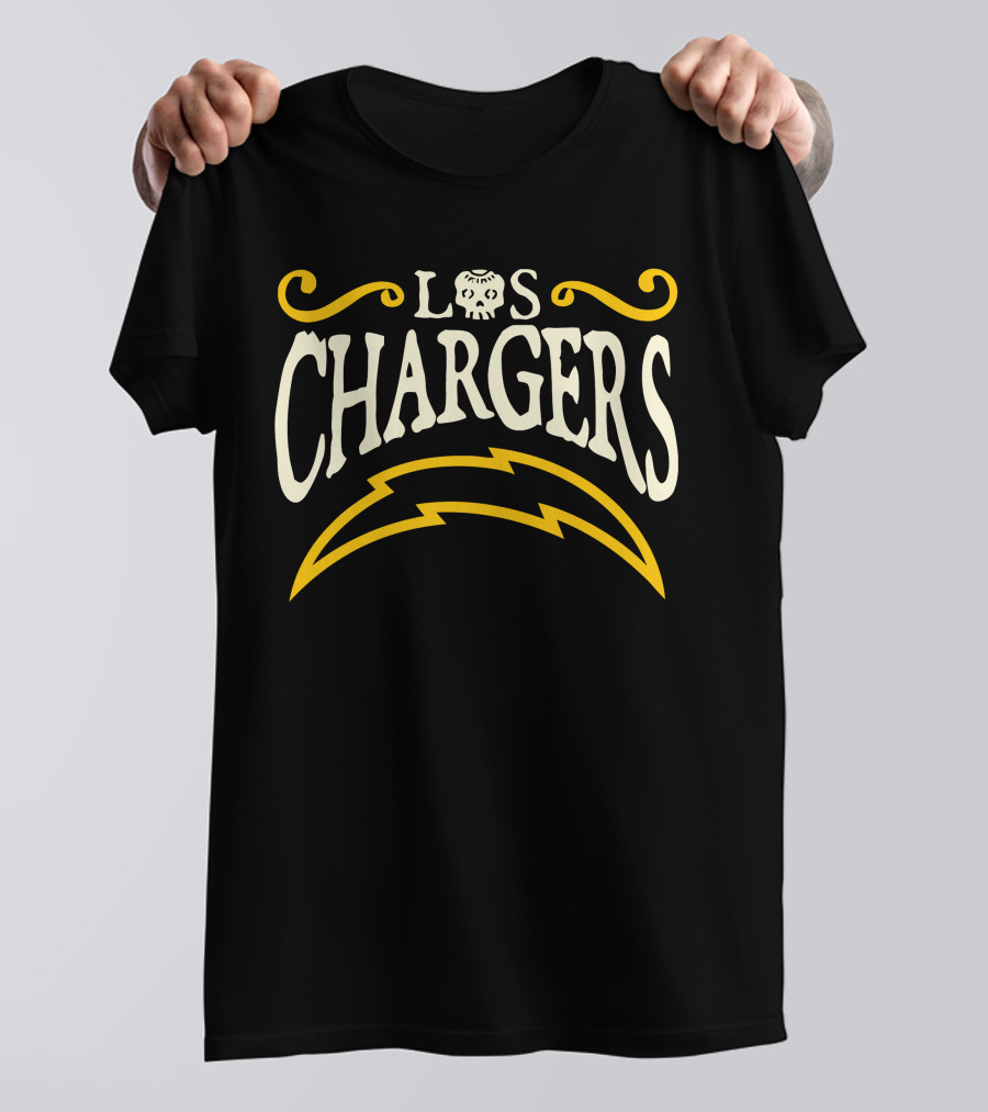 Los Chargers Skull Lightning T-Shirt
