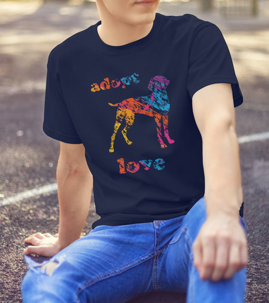 Adopt Love Rescue Dog Colorful T-Shirt