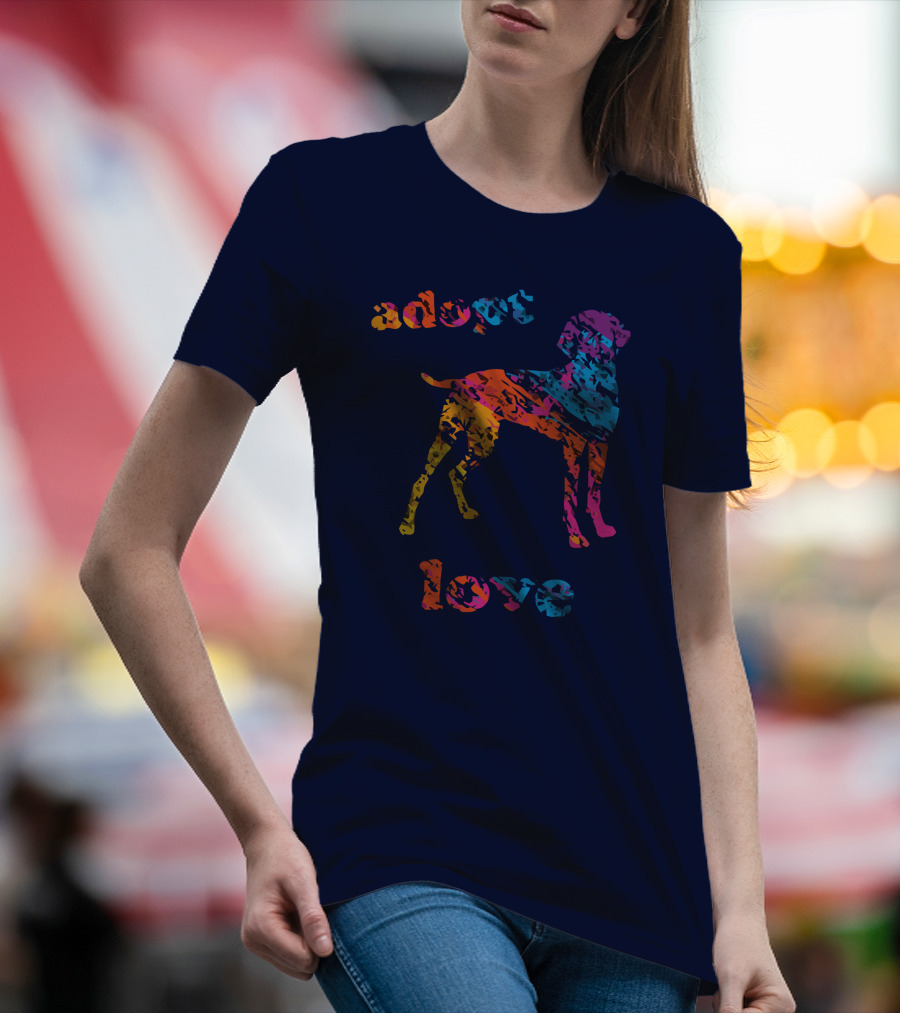 Adopt Love Rescue Dog Colorful T-Shirt