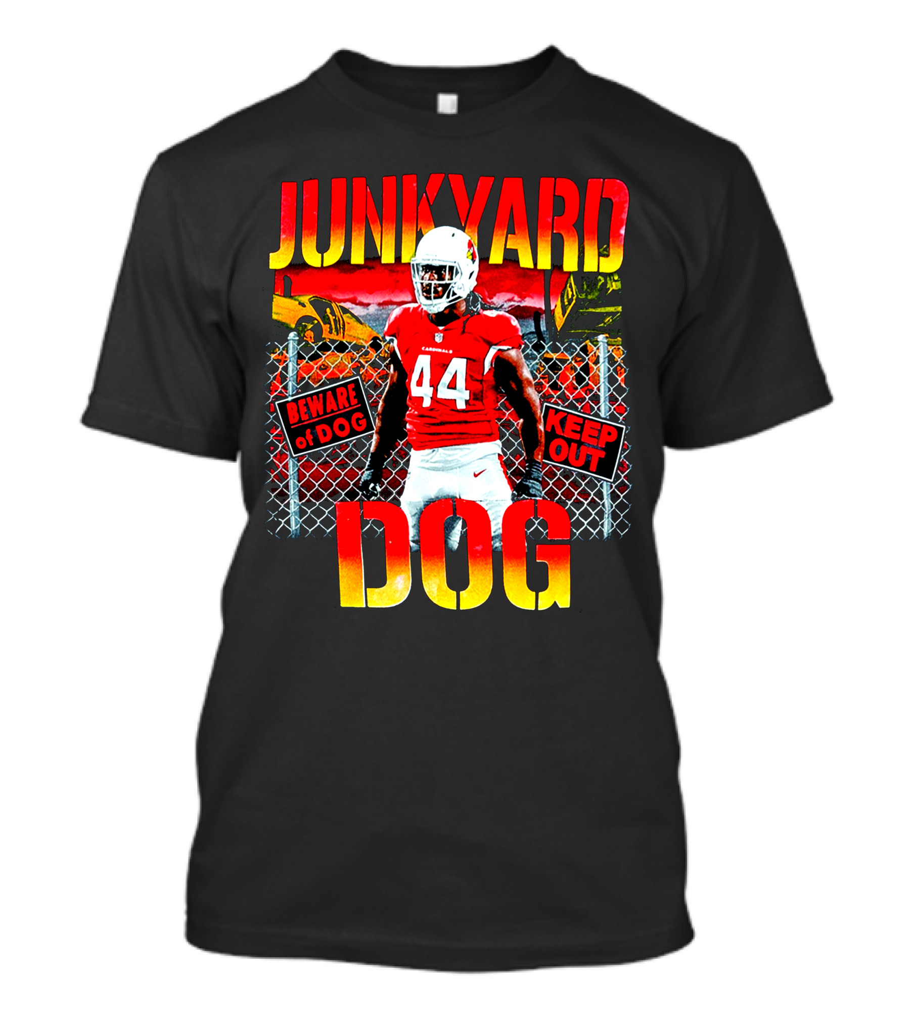 JunkYard Dog Beware Of Dog Keep Out 44 Football Player T-Shirt
