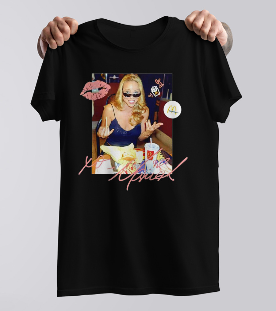 XO Mariah McDonald's Meal Lips Fries Cup T-Shirt