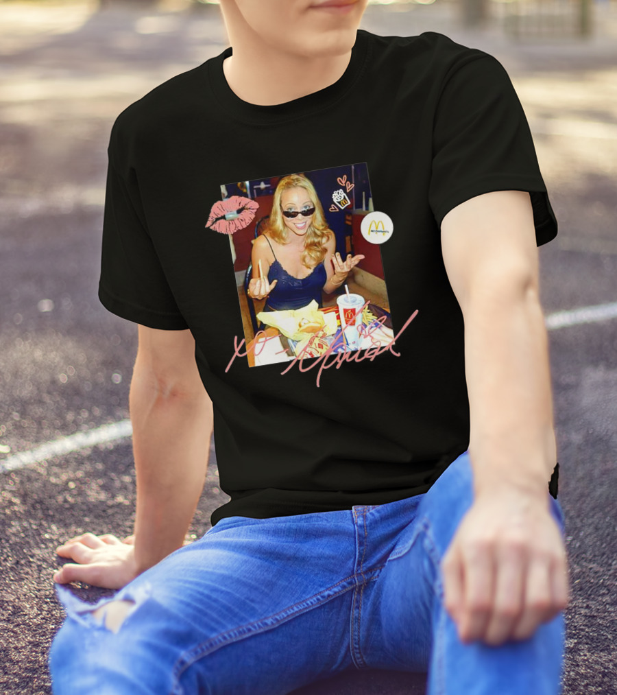 XO Mariah McDonald's Meal Lips Fries Cup T-Shirt