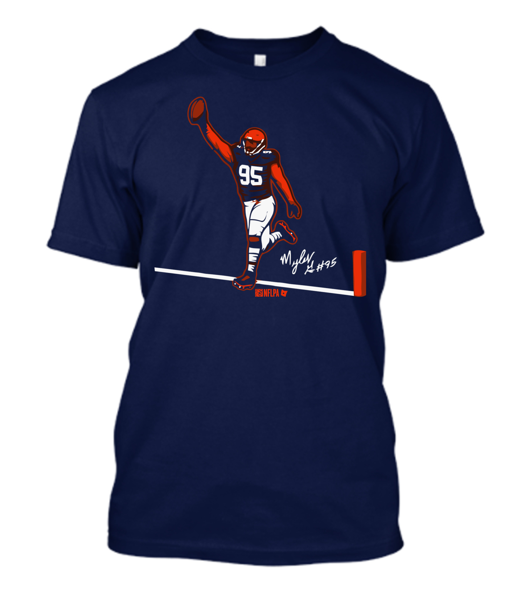 Myles Garrett Flash For Six NFLPA Browns #95 T-Shirt