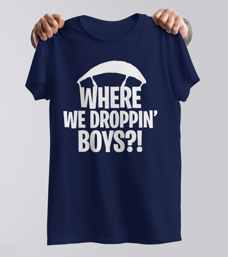 Go All Out Adult Where We Droppin' Boys Parachute T-Shirt