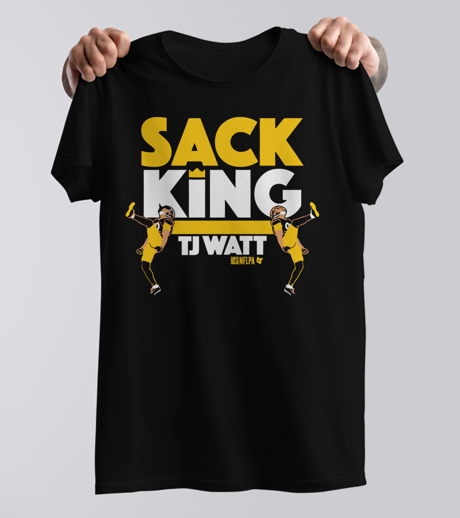 Sack King TJ Watt NFLPA Black And Gold T-Shirt