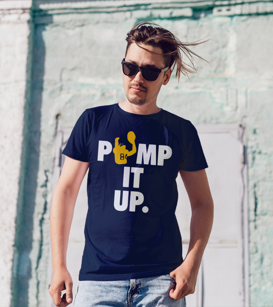 Pump It Up Blue B4 Ninety Football Gesture T-Shirt
