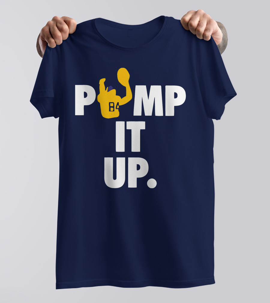 Pump It Up Blue B4 Ninety Football Gesture T-Shirt