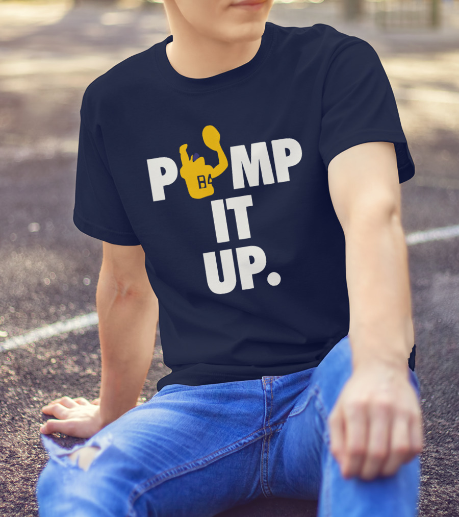 Pump It Up Blue B4 Ninety Football Gesture T-Shirt