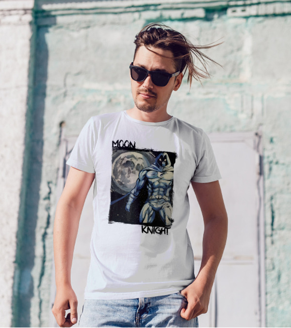 Moon Knight Marc Spector Hero With Full Moon Background T-Shirt